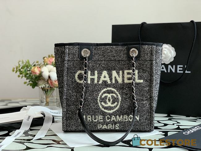 Chanel Deauville Shopping Bag In Black A67001 Size 28cm - 1