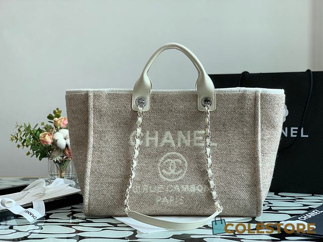 Chanel Deauville Shopping Bag In Grey A67001 Size 38cm - 1