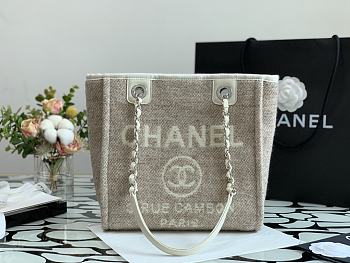 Chanel Deauville Shopping Bag In Grey A67001 Size 28cm