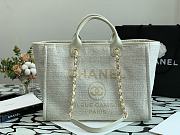 Chanel Deauville Shopping Bag In White A67001 Size 38cm - 3