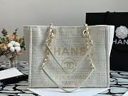 Chanel Deauville Shopping Bag In White A67001 Size 34cm - 2