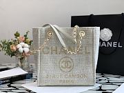 Chanel Deauville Shopping Bag In White A67001 Size 28cm - 3