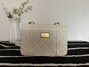 Chanel Aged Calfskin & Gold-tone Metal Handbag White 17x25x8cm  - 3