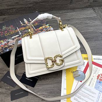 Dolce & Gabbana DG Amore Tote Bag In White BB667 Size 27x8x18cm