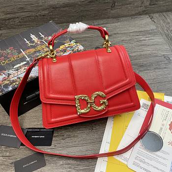 Dolce & Gabbana DG Amore Tote Bag In Red BB667 Size 27x8x18cm