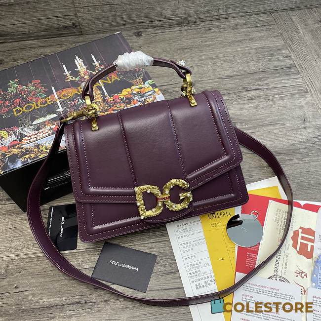 Dolce & Gabbana DG Amore Tote Bag In Wine BB667 Size 27x8x18cm - 1
