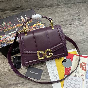 Dolce & Gabbana DG Amore Tote Bag In Wine BB667 Size 27x8x18cm