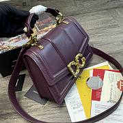 Dolce & Gabbana DG Amore Tote Bag In Wine BB667 Size 27x8x18cm - 4