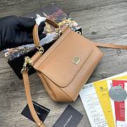 Dolce & Gabbana Sicily Tote Bag In Brown BB623 Size 20x9.5x14cm - 3