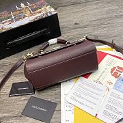 Dolce & Gabbana Sicily Tote Bag In Wine BB623 Size 20x9.5x14cm - 3
