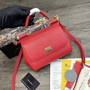 Dolce & Gabbana Sicily Tote Bag In Red BB623 Size 20x9.5x14cm