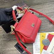Dolce & Gabbana Sicily Tote Bag In Red BB623 Size 20x9.5x14cm - 2