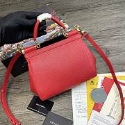 Dolce & Gabbana Sicily Tote Bag In Red BB623 Size 20x9.5x14cm - 5