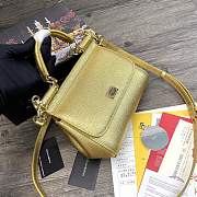 Dolce & Gabbana Sicily Tote Bag In Gold BB623 Size 20x9.5x14cm - 2