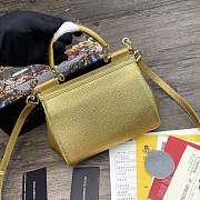 Dolce & Gabbana Sicily Tote Bag In Gold BB623 Size 20x9.5x14cm - 4