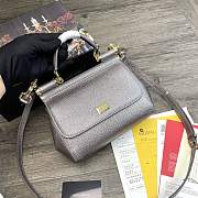 Dolce & Gabbana Sicily Tote Bag In Silver BB623 Size 20x9.5x14cm - 1