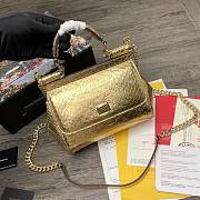Dolce & Gabbana Sicily Tote Bag In Golden Snake Leather BB623 Size 20x9.5x14cm - 1