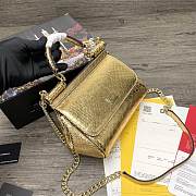 Dolce & Gabbana Sicily Tote Bag In Golden Snake Leather BB623 Size 20x9.5x14cm - 2