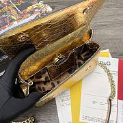 Dolce & Gabbana Sicily Tote Bag In Golden Snake Leather BB623 Size 20x9.5x14cm - 4