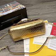 Dolce & Gabbana Sicily Tote Bag In Golden Snake Leather BB623 Size 20x9.5x14cm - 5