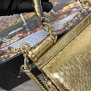 Dolce & Gabbana Sicily Tote Bag In Golden Snake Leather BB623 Size 20x9.5x14cm - 6