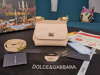 Dolce & Gabbana Small Sicily Tote Bag In Light Pink BB623 Size 16x10x5cm