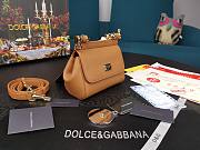 Dolce & Gabbana Small Sicily Tote Bag In Brown BB623 Size 16x10x5cm - 3