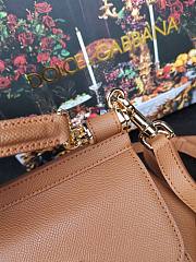 Dolce & Gabbana Small Sicily Tote Bag In Brown BB623 Size 16x10x5cm - 5