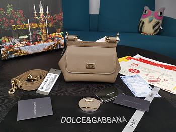 Dolce & Gabbana Small Sicily Tote Bag In Dusty Grey BB623 Size 16x10x5cm
