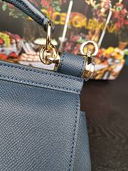 Dolce & Gabbana Small Sicily Tote Bag In Dark Blue BB623 Size 16x10x5cm - 4