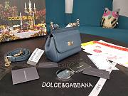 Dolce & Gabbana Small Sicily Tote Bag In Dark Blue BB623 Size 16x10x5cm - 5