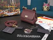 Dolce & Gabbana Small Sicily Tote Bag In Wine BB623 Size 16x10x5cm - 3