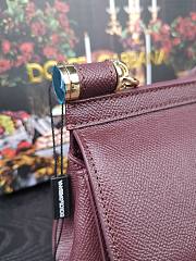 Dolce & Gabbana Small Sicily Tote Bag In Wine BB623 Size 16x10x5cm - 4