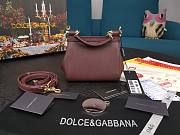 Dolce & Gabbana Small Sicily Tote Bag In Wine BB623 Size 16x10x5cm - 6