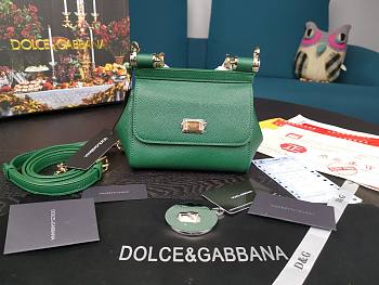 Dolce & Gabbana Small Sicily Tote Bag In Green BB623 Size 16x10x5cm