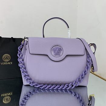 Versace La Medusa Handbag In Purple DBFI0 Size 35x14x25cm 