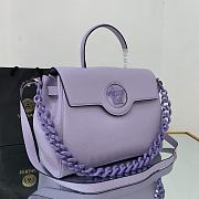 Versace La Medusa Handbag In Purple DBFI0 Size 35x14x25cm  - 5