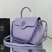 Versace La Medusa Handbag In Purple DBFI0 Size 35x14x25cm  - 4
