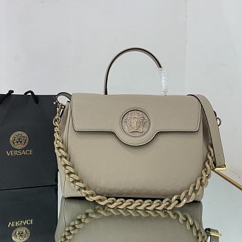 Versace La Medusa Handbag In Dusty Grey DBFI0 Size 35x14x25cm 