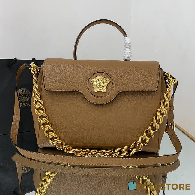 Versace La Medusa Handbag In Brown DBFI0 Size 35x14x25cm  - 1