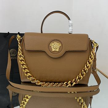 Versace La Medusa Handbag In Brown DBFI0 Size 35x14x25cm 