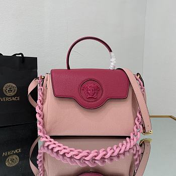 Versace La Medusa Handbag In Rose DBFI0 Size 25x15x22cm 