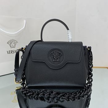 Versace La Medusa Handbag In Black DBFI0 Size 25x15x22cm 