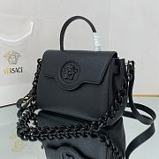 Versace La Medusa Handbag In Black DBFI0 Size 25x15x22cm  - 5