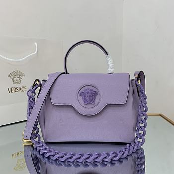 Versace La Medusa Handbag In Purple DBFI0 Size 25x15x22cm 