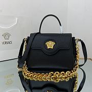 Versace La Medusa Handbag In Black Gold DBFI0 Size 25x15x22cm  - 1