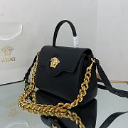 Versace La Medusa Handbag In Black Gold DBFI0 Size 25x15x22cm  - 6