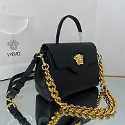 Versace La Medusa Handbag In Black Gold DBFI0 Size 25x15x22cm  - 5