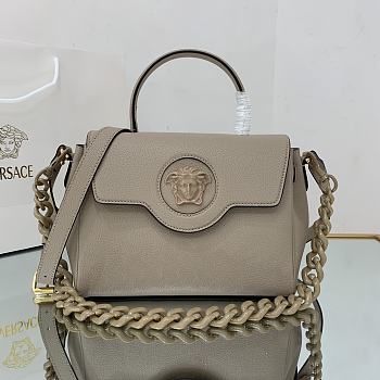 Versace La Medusa Handbag In Dusty Grey DBFI0 Size 25x15x22cm 