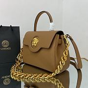 Versace La Medusa Handbag In Brown DBFI0 Size 25x15x22cm  - 6